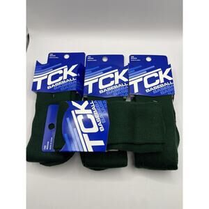 4 Pair TCK Athletic Socks Multisport & Baseball Dark Green Size Medium Practice